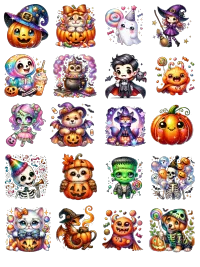 Halloween Character Mega Vinyl Sticker Pack – Image 2