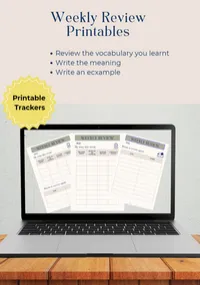 Vocabulary Weekly Review Tracker | Printable – Image 1