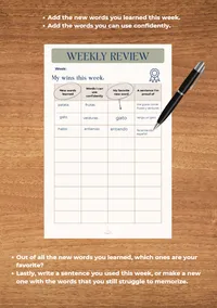Vocabulary Weekly Review Tracker | Printable – Image 3