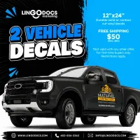 Special - 2 Custom Vehicle Decals 12" x 24" – Image 1