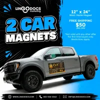 Special - 2 Custom Car Magnets 12" x 24" – Image 1