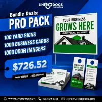 Pro Business Marketing Pack – 100 Yard Signs, 1,000 Business Cards & 1,000 Door Hangers – Image 1