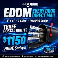 EDDM Direct Mail Package – 1,500 Postcards & 3 Postal Routes – Image 1