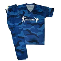 Kickboxing Fight Suit – Blue Camo – Image 1
