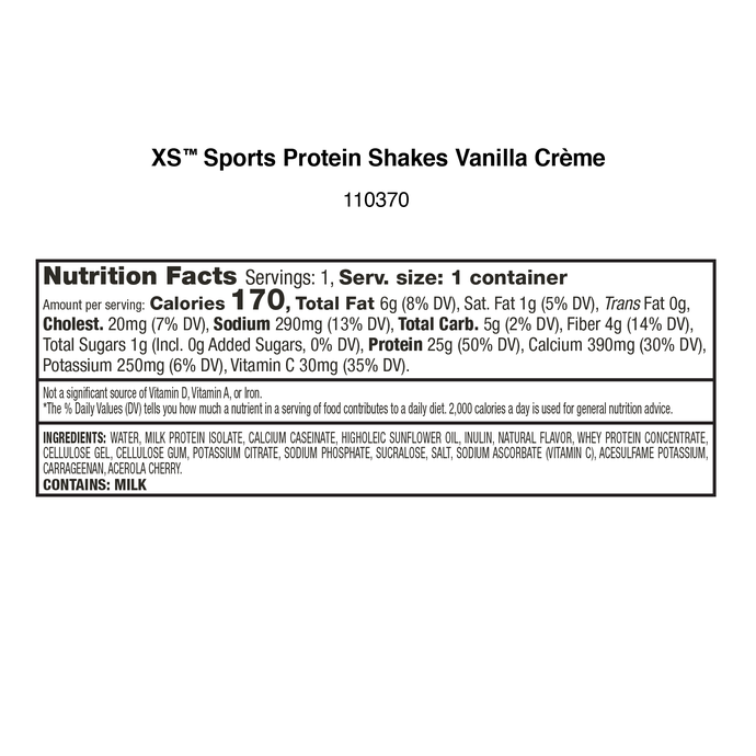 XS Sports Protein Shakes Vanilla Crème – Image 2