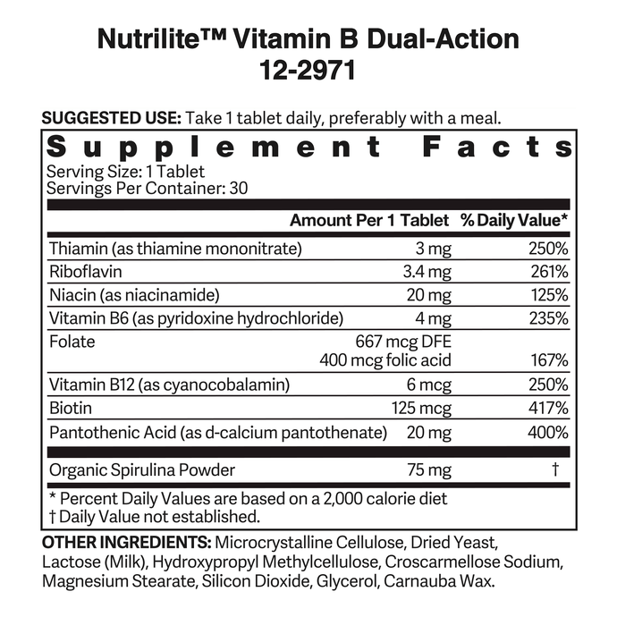 Nutrilite Vitamin B Dual-Action 30 Tablets – Image 3