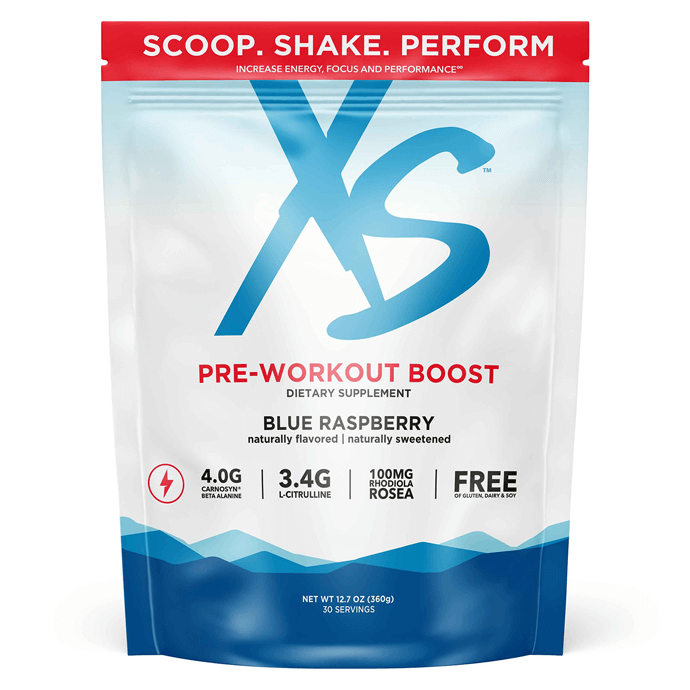 XS Pre-Workout Boost - Blue Raspberry (30 Serving Pouch) – Image 1