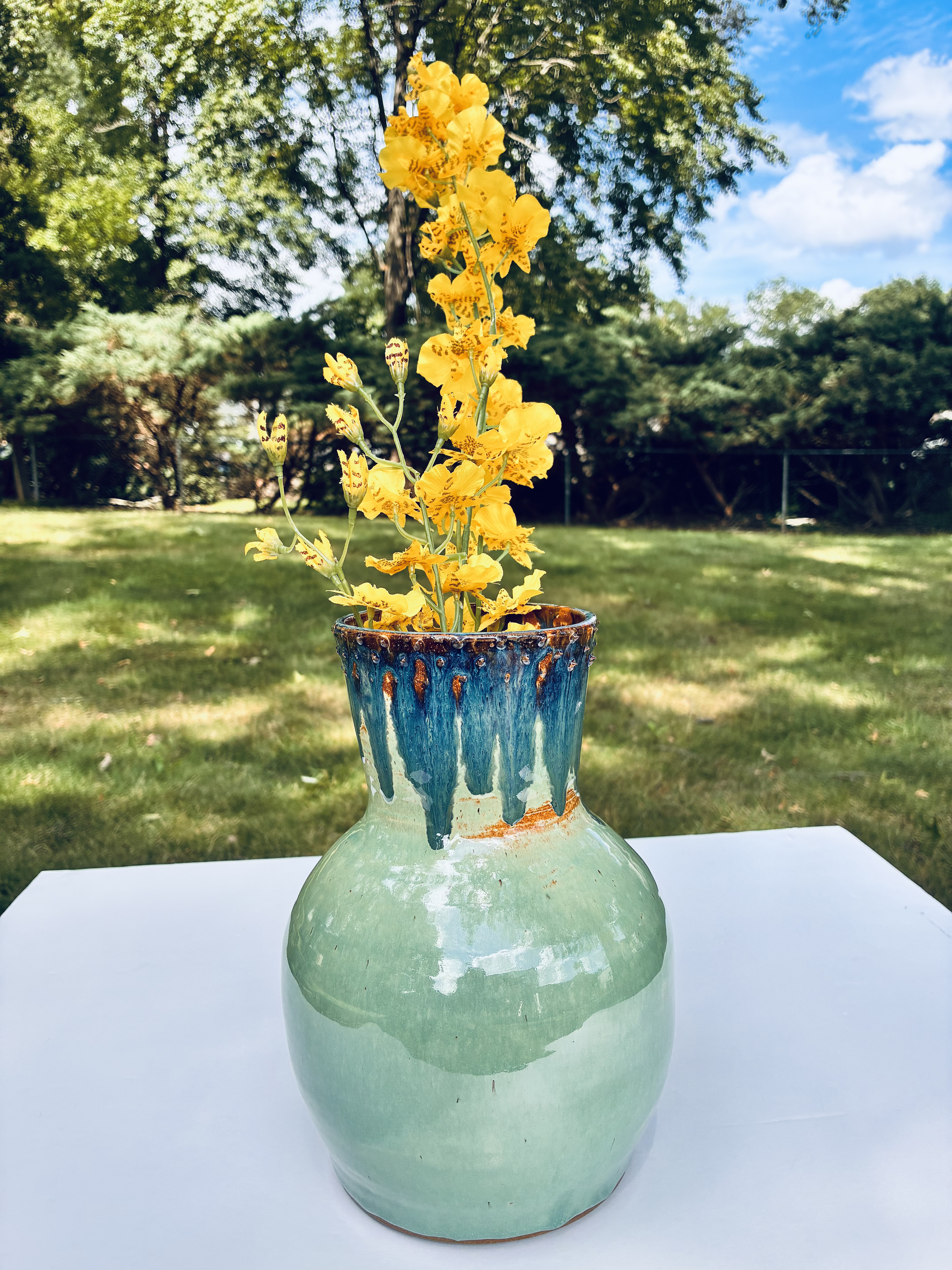 Green & Blue Accented Vase  – Image 3
