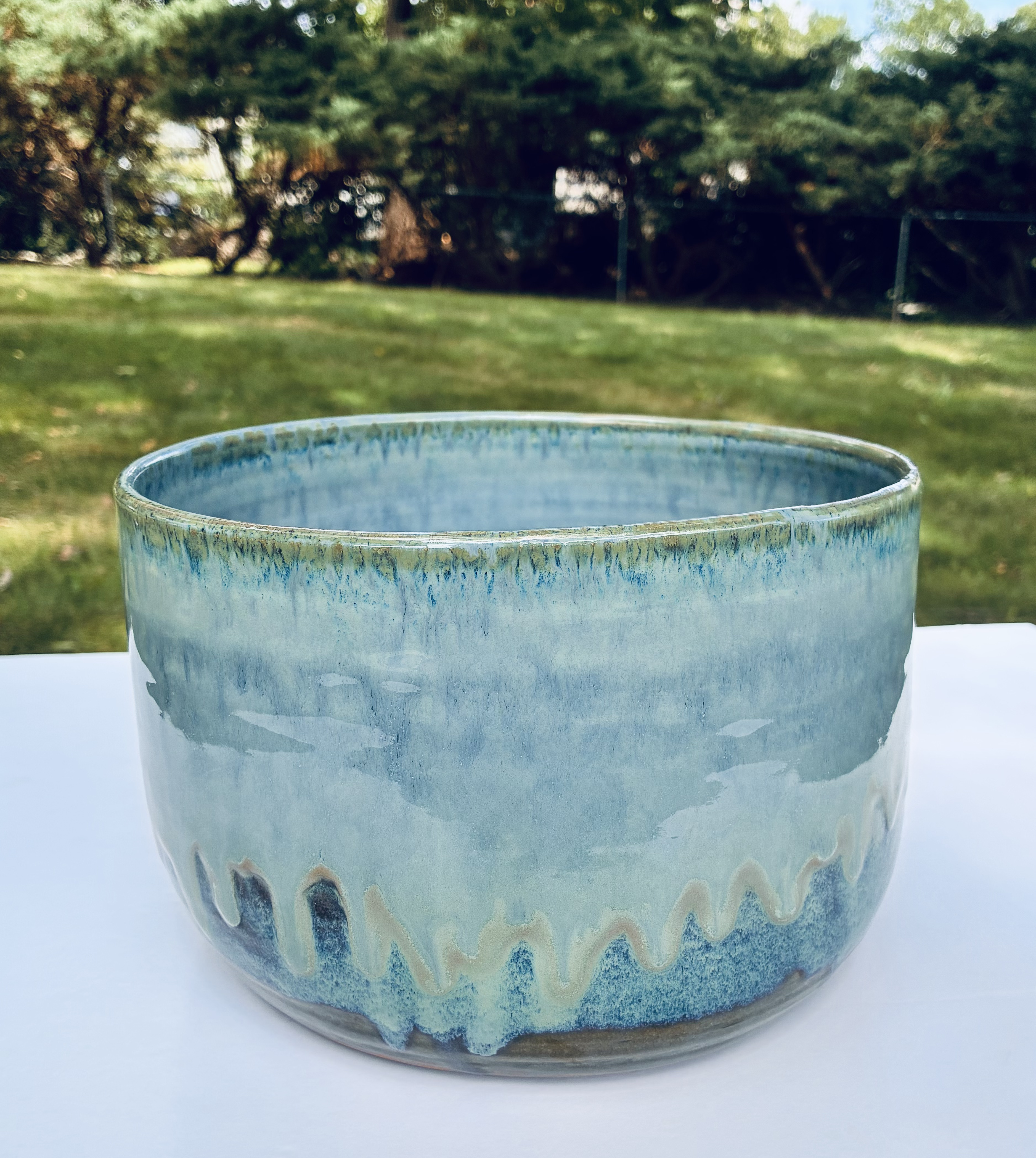 Tall Blue Gray Planter  – Image 1