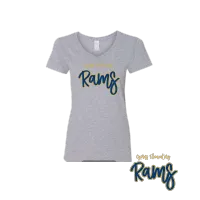 Adult "CES" Glitter Cypress Elementary Rams V- Neck  – Image 1