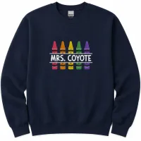 "STAFF" PERSONALIZED CRAYON BOX TEACHER EMBROIDERED CREWNECK CCE 26-27 – Image 3