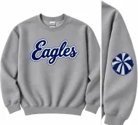 UCA Eagles Glitter Script Pom Crewneck UCA 26-27 – Image 1