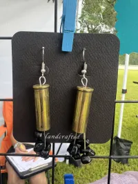 Handmade Mixed Media Bullet Earrings – Image 2