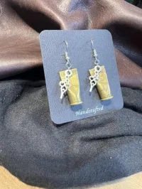 Handmade Mixed Media Bullet Earrings – Image 4