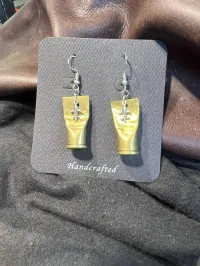 Handmade Mixed Media Bullet Earrings – Image 3