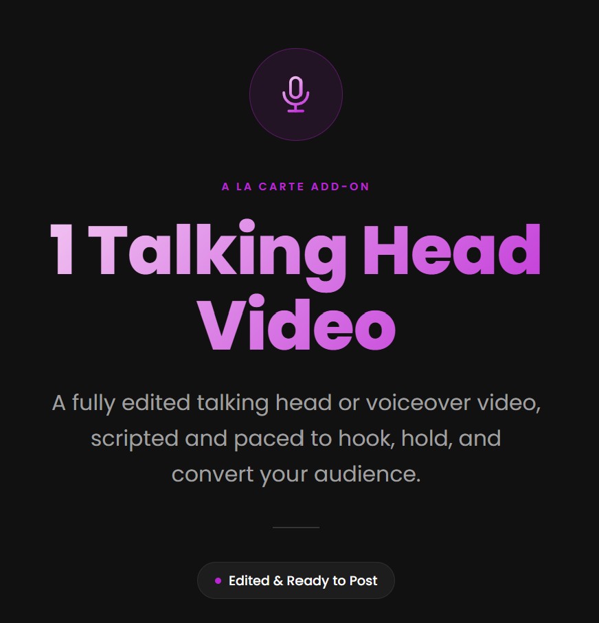 1 Edited Talking Head or Voiceover video – Image 1