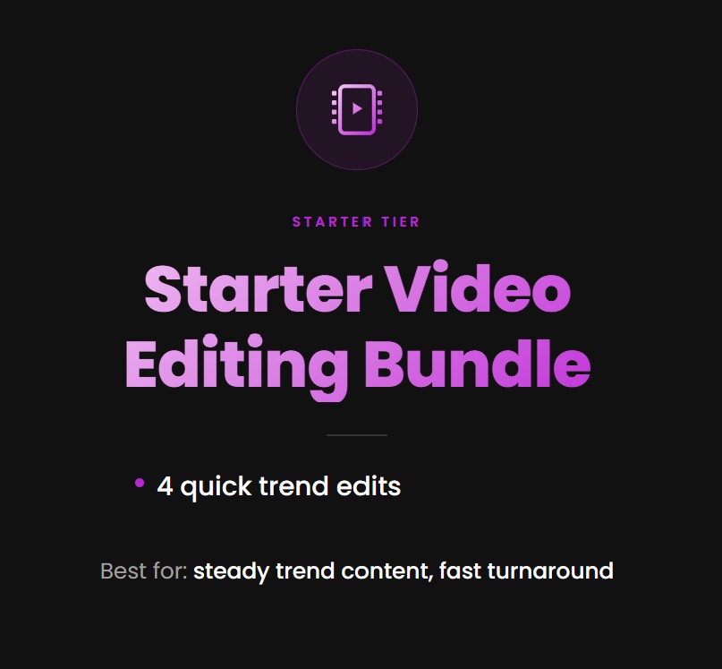 Video Editing Service - Starter Bundle (save $10) – Image 1