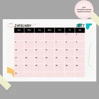 2027 Calendar-A Colourful Year Printable  – Image 2