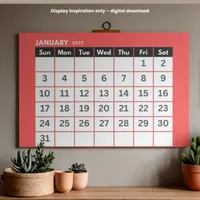 2027 Calendar – Modern Coral – Image 3