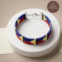 Philippines Flag Loom Bracelet Pattern PDF – Image 1