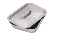 Stainless Steel Instrument Tray with Lid – Multiple Sizes – Image 1