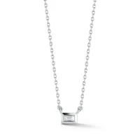 Platinum Diamond Baguette Necklace - 16" Chain – Image 1