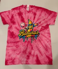 Pink Tie-Dye Banana Baseball Graphic T-Shirt – Image 1