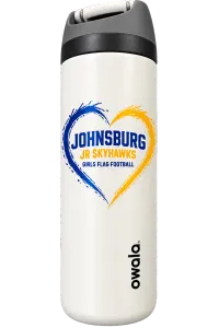 Johnsburg Jr. Skyhawks Girls Flag Football Water Bottle Sticker – Image 1