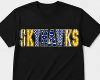 Skyhawks Patterned Letter Spirit Shirt – Black, X-Large