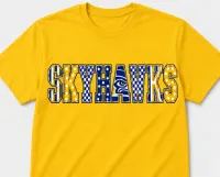 Skyhawks Patterned Letter Spirit Shirt – Daisy Yellow, Small