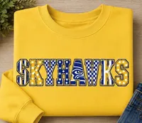 Skyhawks Patterned Letter Crewneck Sweatshirt – Image 1