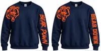 Bear Down Crewneck Sweatshirt – Large, Navy Blue, Brush Script