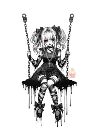 Nocturne Doll-Origional Gothic Anime Tattoo Design – Image 1