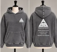 A2B Transport Vintage Grey Wash Unisex Hoodie – Image 1