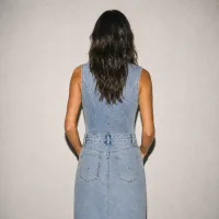 Vestido Denim Midi Sleeveless – Image 3