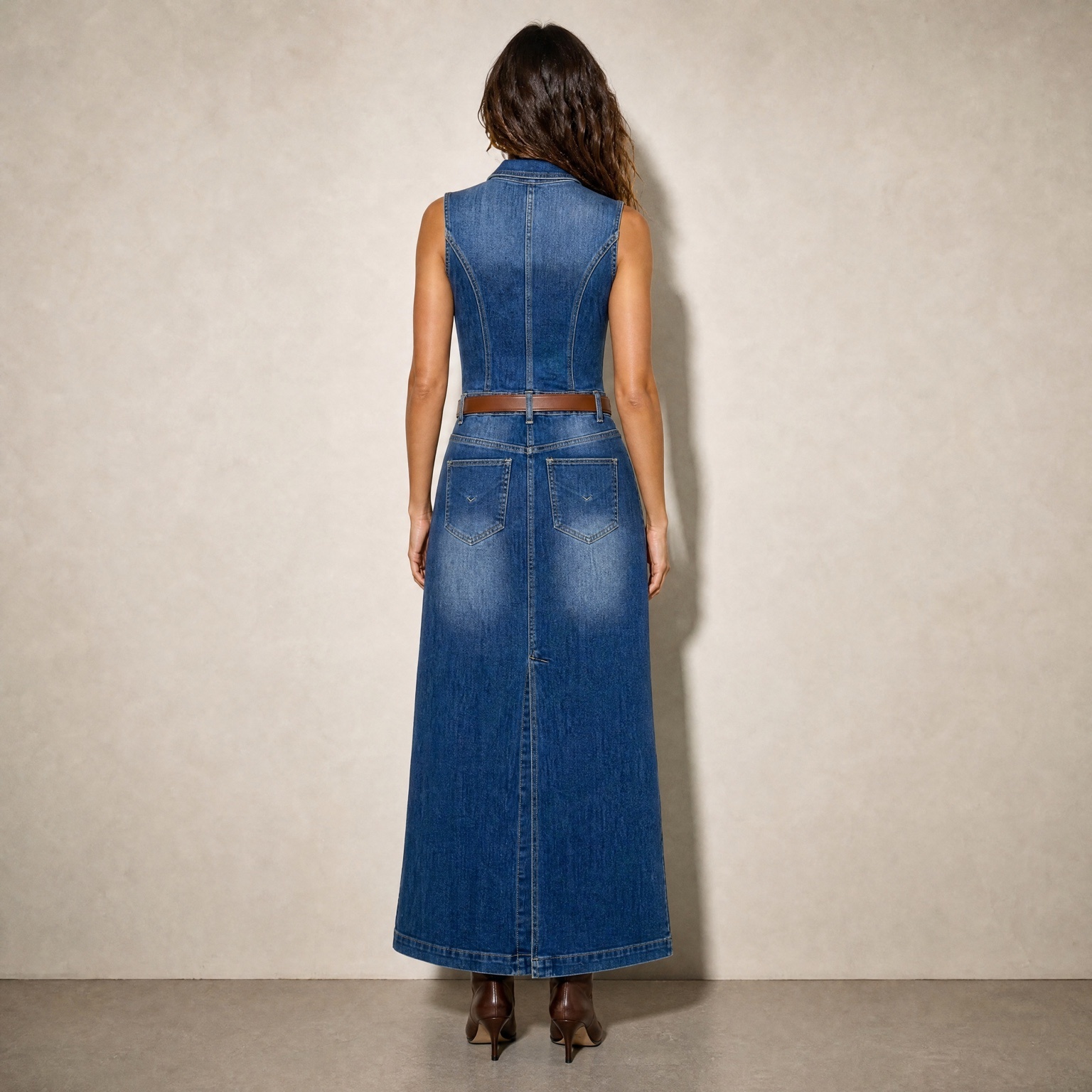 Vestido Denim Maxi Sleeveless – Image 2
