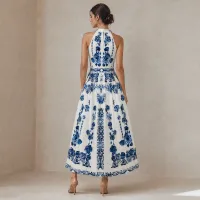 Vestido Maxi Floral Blue & White – Image 2
