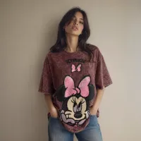 Playera Minnie Vintage Sparkle – TINTO/WINE, UNICA / UNITALLA