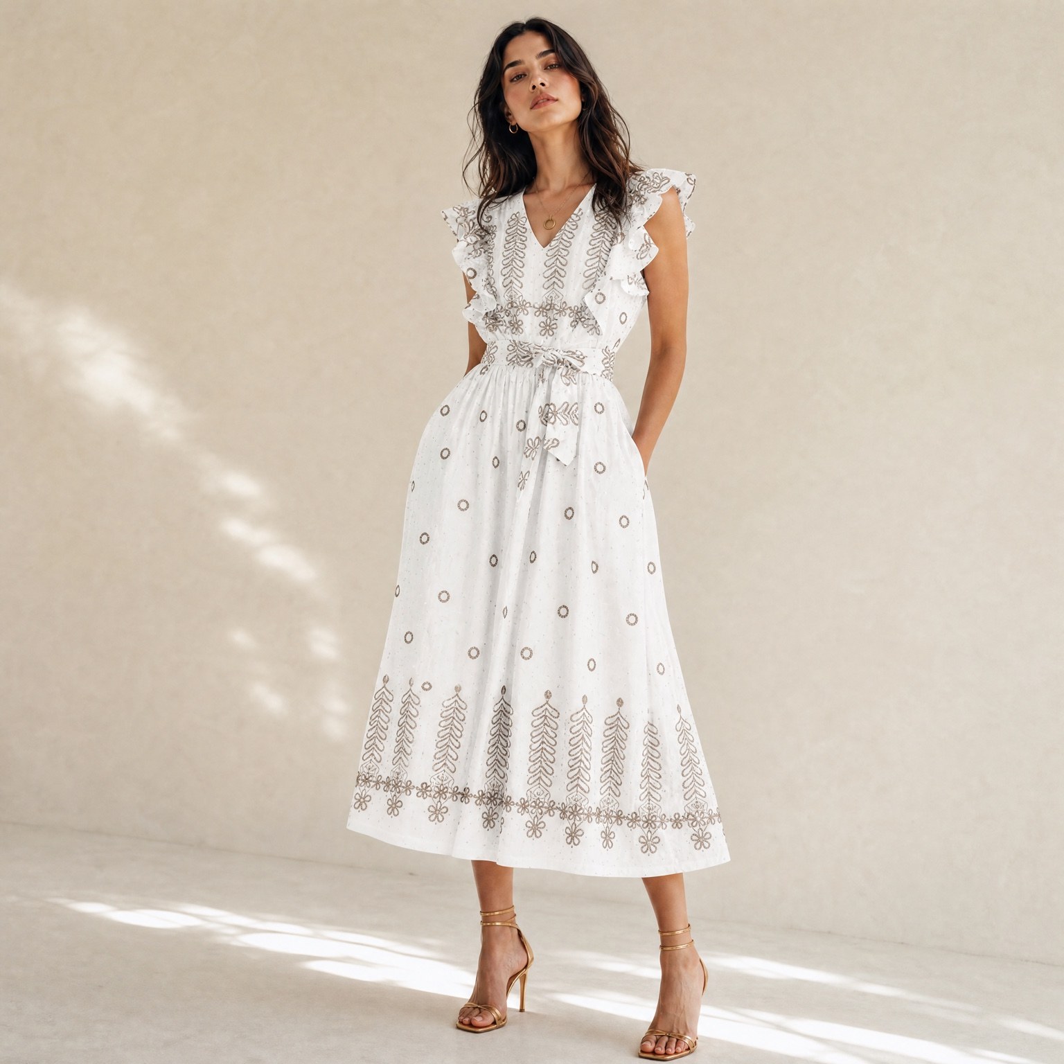 Vestido Midnight Embroidery Grace – BLANCO, GRANDE/EXTRA GRANDE
