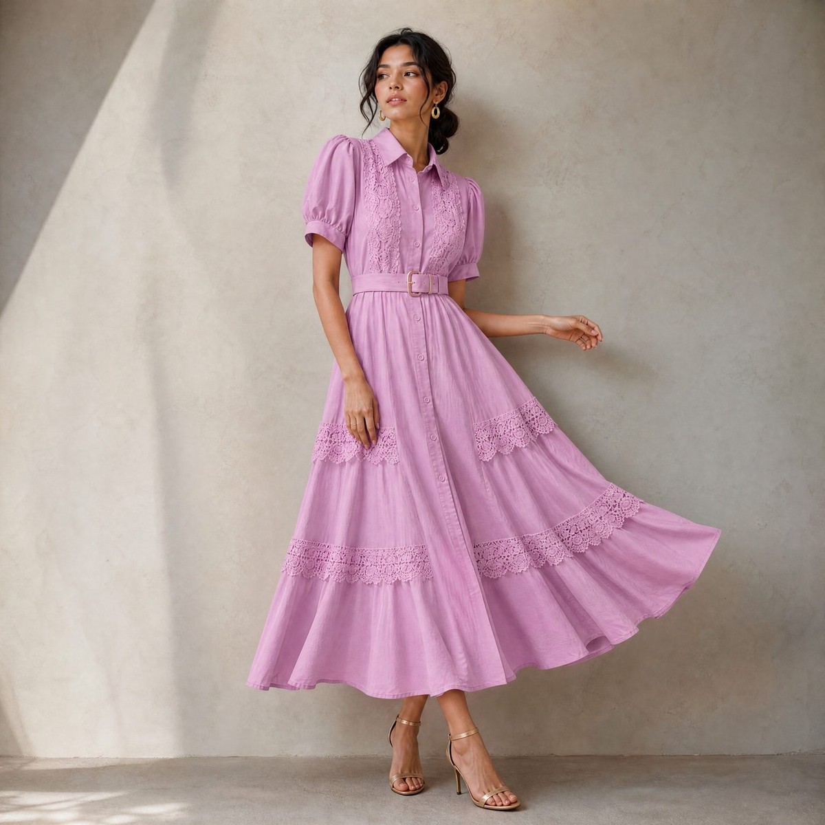 Vestido Maxi Romantic Lace – ROSA, MEDIANO/GRANDE