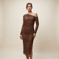 Vestido Midi Mesh Elegance – CAFE, CHICO