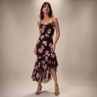 Vestido Midi Floral Midnight Bloom – CAFE, CHICA