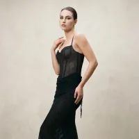 Vestido Corset Mesh Noir Elegance – Image 5