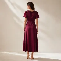 Vestido Satin Elegance con Encaje y Moño – Image 2