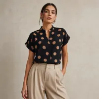 Blusa Lunares Chic – NEGRO/CAFE, CHICA
