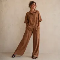 Conjunto Linen Breeze Camel – CAFE, GRANDE/EXTRA GRANDE