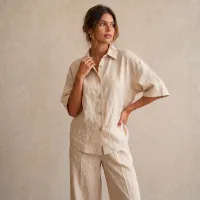 Conjunto Linen Breeze Camel – BEIGE, CHICA/MEDIANA