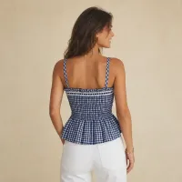 Blusa Tirante Con Cuadros | Smocking Elástico – Image 2