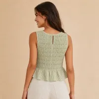 Blusa Sin Mangas Rayas | Smocking Elástico – Image 2