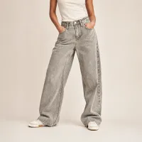 Jeans Wide Leg Gris Acid Wash – Imagen 4